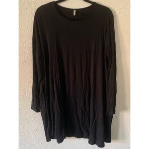 Black, Long Sleeve Swing Dress